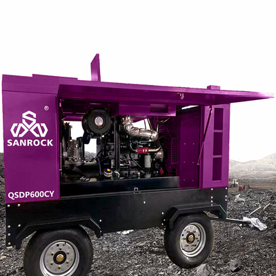 162KW ディーゼルエンジンのエアコンプレッサー 輪付き 鉱山螺旋エアコンプレッサー 機械