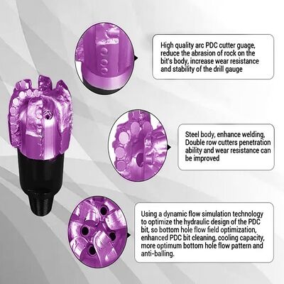 PDCドリルビット 6刃 ダイヤモンドロックドリルビット 鉄体 PDCドリルビット 販売