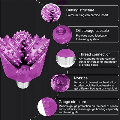 ダイヤモンドロックドリルビット、ゴムシールトリコーンローラービット、石油ガス産業用